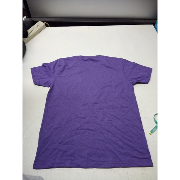 Next Level Apparel Large Purple Graphic Crew-Neck T-Shirt Faith Love and a littl - Picture 5 of 5